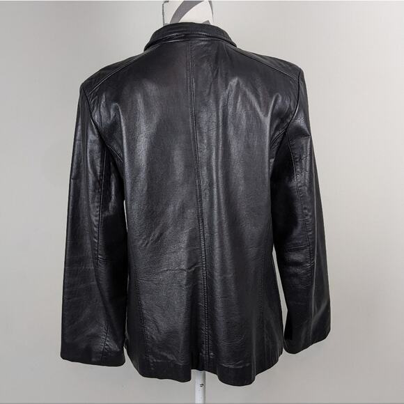 Kenneth Cole Reaction 100% Leather Jacket Black Size Large - Picture 5 of 14